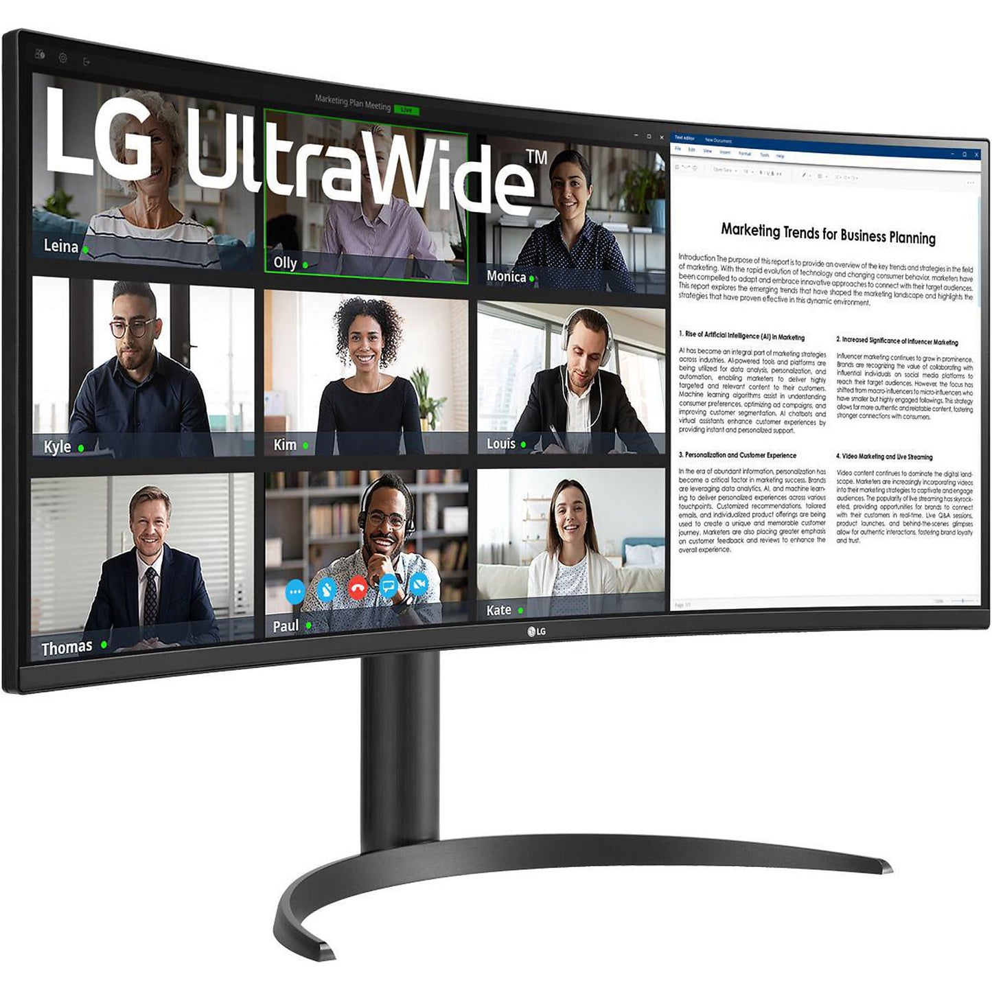 LG UltraWide 34WR55QC-B 34 Zoll QHD Monitor (5 ms Reaktionszeit, 100 Hz)