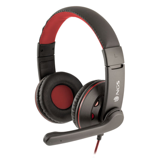 NGS VOX420DJ, Over-ear Headset mit Mikrofon Schwarz/Rot
