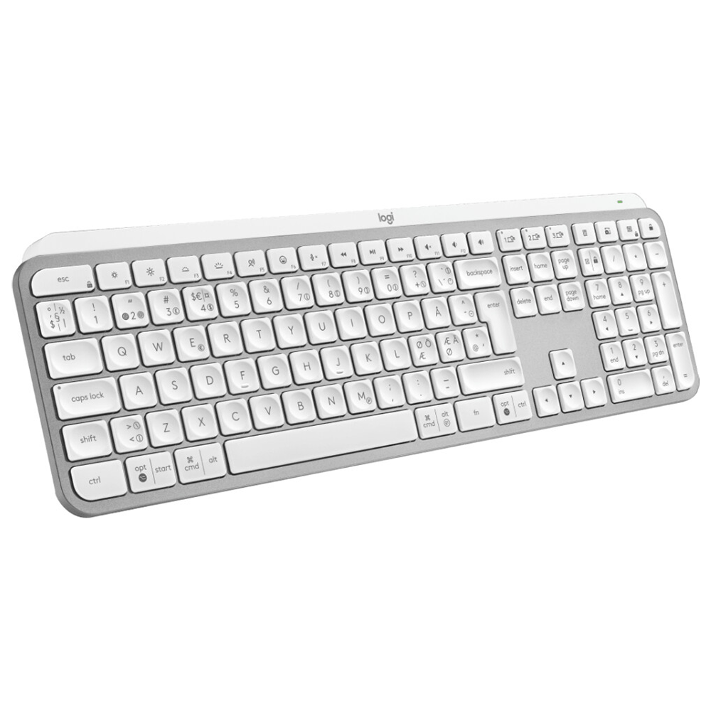 LOGITECH MX Keys S für Windows PC, Linux, Chrome, Mac, Tastatur, kabellos, Pale Grey