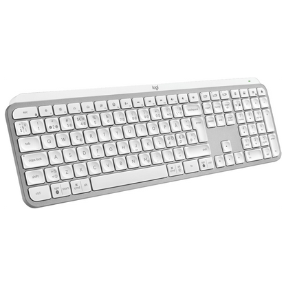 LOGITECH MX Keys S für Windows PC, Linux, Chrome, Mac, Tastatur, kabellos, Pale Grey